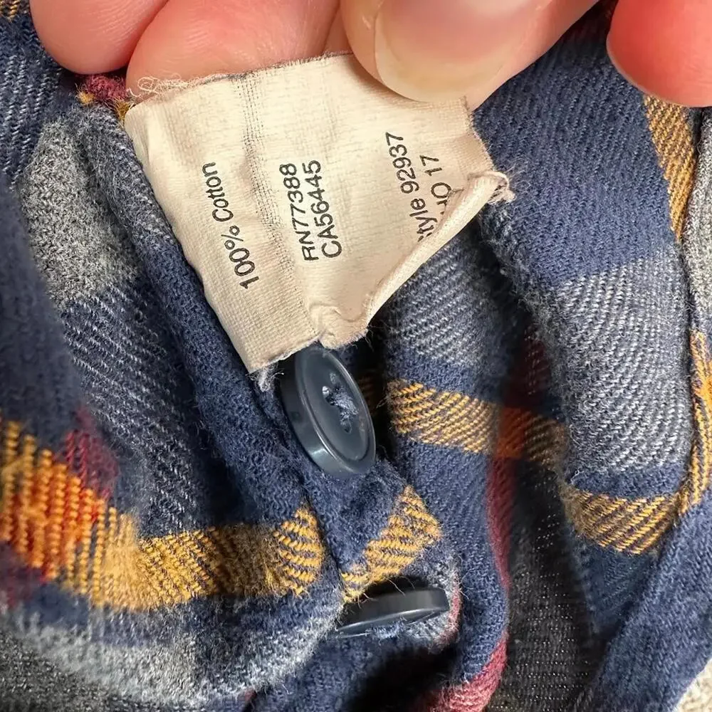 J.‎ Crew Flannel Shirt Blue Red Yellow Button Down Men’s Large New York Plaid